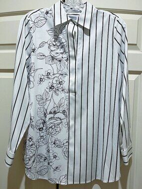 Chico's No iron Striped/Floral Tunic size 0 US Small
